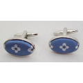 Cufflinks/Button Covers: Tie Fabric: Oval